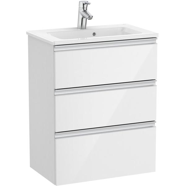 Mueble THE GAP COMPACT fondo reducido 600x380mm 3C (mueble+lavabo) BLANCO A851498806 ROCA, 