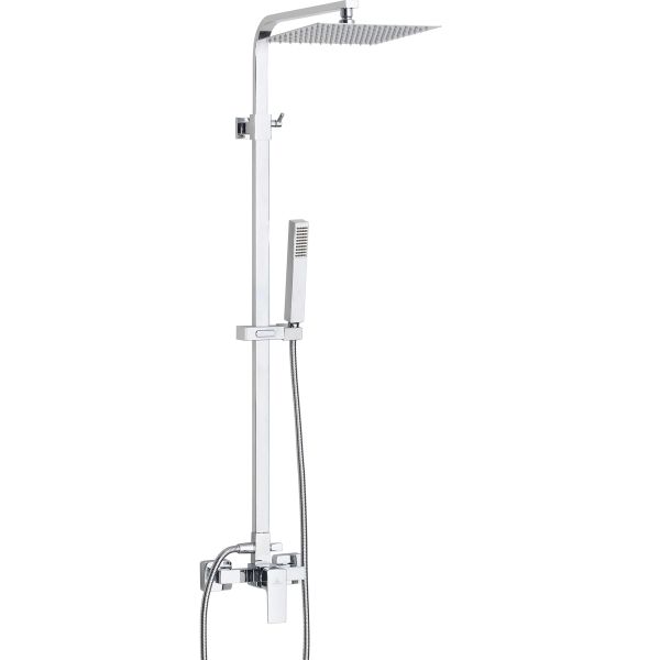 Columna de ducha telesc�pica SEUL con monomando rociador cuadrado 250mm Cromo AQUASSENT, MONOMANDOS GRIFOS Mezcladores Mezcladoras GRIFERIAS Grifer�as single lever handle faucet tap basin mixer