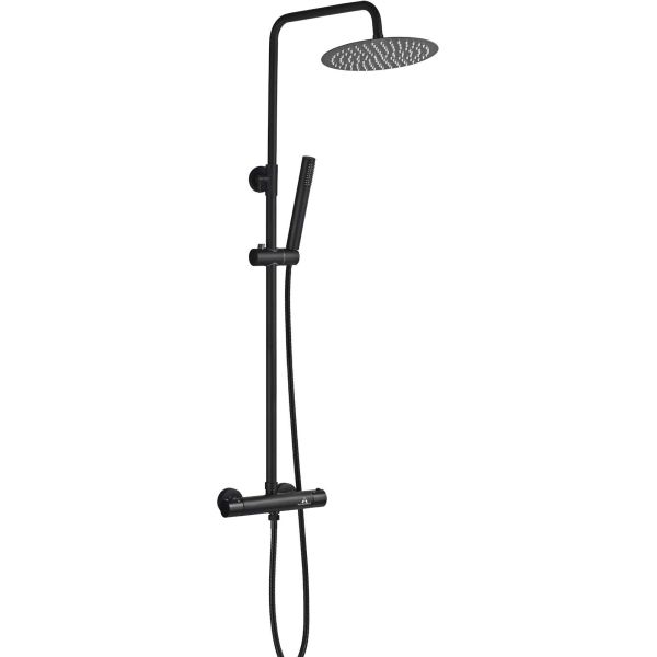 Columna de ducha termostatica aquathermo NERIS color negro ref 03000NERIS AQUASSENT, 