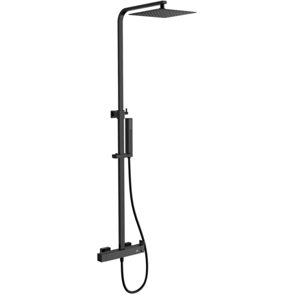 Columna ducha telesc�pica GRECIA monomando rociador cuadrado 250mm NEGRO AQUASSENT, MONOMANDOS GRIFOS Mezcladores Mezcladoras GRIFERIAS Grifer�as single lever handle faucet tap basin mixer