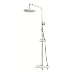 Columna de ducha termosttica IRIS barra telescpica y rociador 250mm Cromo AQUASSENT, 