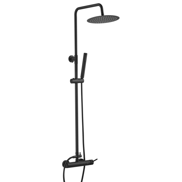 Columna de ducha LIKE con monomando NEGRO MATE AQUASSENT, 