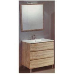 Conjunto DUBROVNIK 800 mm 3C CAMBRIAN VISEK ( Mueble+encimera+espejo liso) CDUBROVNIK80C, 