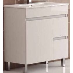 Conjunto (mueble+encimera+espejo liso) NILO 600 mm blanco VISEK, 