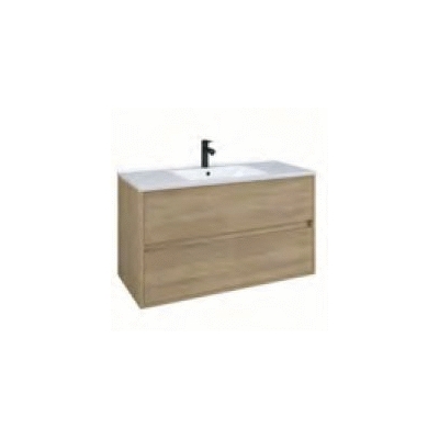 Conjunto completo JAVEA 1000 de 2C (mueble+lavabo+espejo+aplique) color ROBLE 300854 RC BATH, 