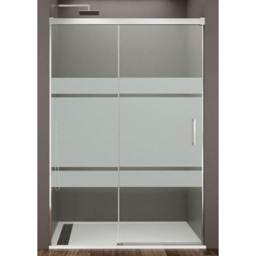 Mampara frontal ducha BASIC de 1 fijo + 1 corredera 1450mm ref. 6410 Serig Frost Plus GME, 8435303932208 Manparas