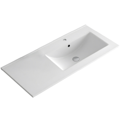 Lavabo porcelana Plus 1210 x 460 de 1 seno desplazado a la derecha Blanco AVILA DOS, 