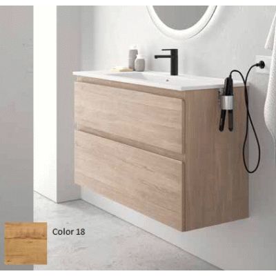 Mueble Fondo Reducido CARMEN LACADO 60 cm 2C (INDICAR TIRADOR)(INDICAR COLOR) AVILA DOS, wall hung vanity unit and basin two drawers