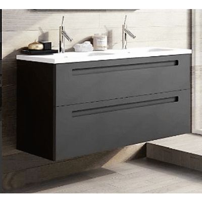 Mueble Fondo Reducido PARIS 100 cm 3C BLANCO BRILLO N63 AVILA DOS, 8278112563 827/81/12563 827-81-12563 wall hung vanity unit and basin two drawers