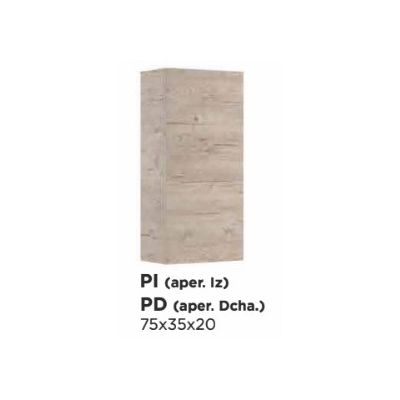 Modulo colgar suspendido puerta derecha 75x35x20 COLOR DECAPE  DUPLACH, 