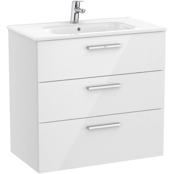 Conjunto VICTORIA Family de 3 cajones 800mm ( mueble + lavabo) Blanco ROCA A851597806, 3c tres cajones 80 800 cm mm suspendido