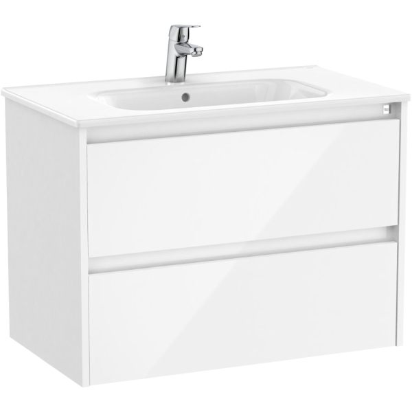 Conjunto 2C UNIK TENET 800 (mueble + lavabo) Blanco ROCA A851777806, dos cajones 2 suspendido 80 800 cm mm