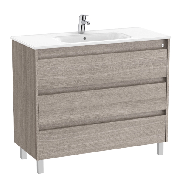 Conjunto 3C TENET 1000 (mueble+lavabo)  Roble city ROCA A851782402, 