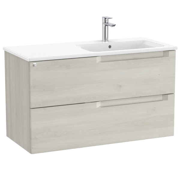 Conjunto 2C ALEYDA 1000 (mueble + lavabo derecha) Blanco madera ROCA A851818525, 