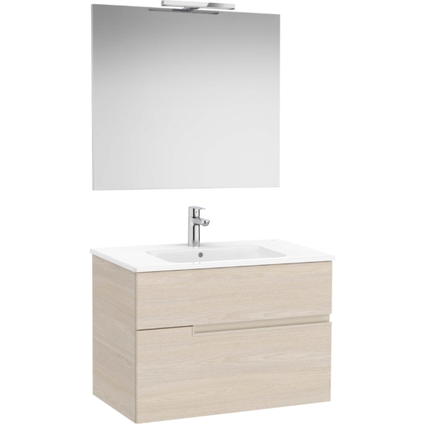 Pack VICTORIA-N 2C de 800mm ( Unik+lavabo+espejo y aplique) color FRESNO ROCA A852107541, 2c dos cajones 80 800 cm mm suspendido conjunto completo