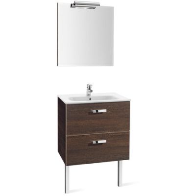 PACK VICTORIA BASIC DE 700 MM WENGE ( MUEBLE + LAVABO + ESPEJO + APLIQUE ) ROCA, Lababos washbasin basin lavavos Lavabos