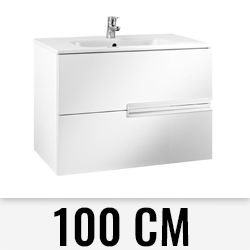 CONJUNTO UNIK VICTORIA-N 1000 + LAVABO BLANCO BRILLO ROCA, Recomendado muebles de Lababos washbasin basin lavavos Lavabos wall hung vanity unit and basin two drawers