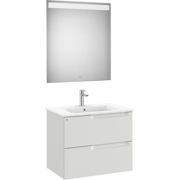 Pack Unik ALEYDA 700 2C  (mueble + lavabo+ espejo Led) Gris piedra A851834514 ROCA, 