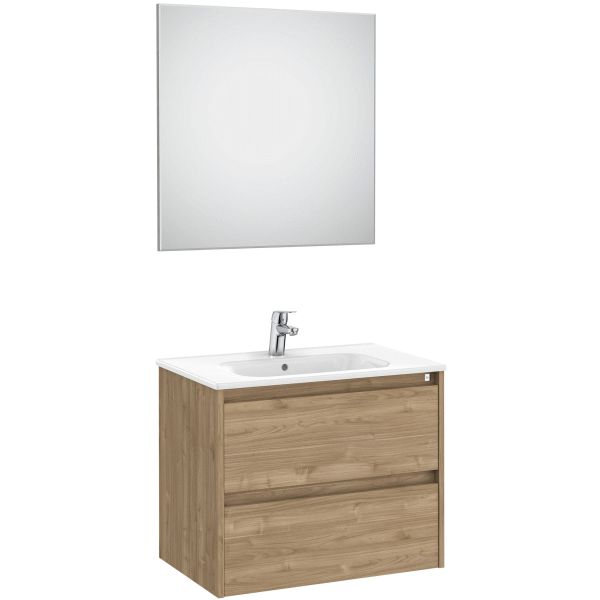 Conjunto 2C TENET 700 (mueble + lavabo + espejo + aplique led) NOGAL ROCA A851786517, 