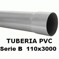TUBO DE PVC PARA ENCOLAR DE 110x3000 SERIE B GRIS, TUBERIA DE PLASTICO DE 3 METROS SANITARIO SANITARIA 110-3000 Mts Mtr 110B Rigido Barras Evacuacion