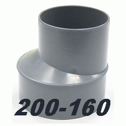 REDUCCION DE PVC DE 200 160 MACHO HEMBRA GRIS, Reductor MH EXCENTRICA para encolar 200-160 x SANITARIOS SANITARIAS (MH) ( MH ) (M-H) ( M-H ) ACCESORIOS PARA escentricas escentricos Reducciones Conicas Conicos M/H 200x160 evacuaciones