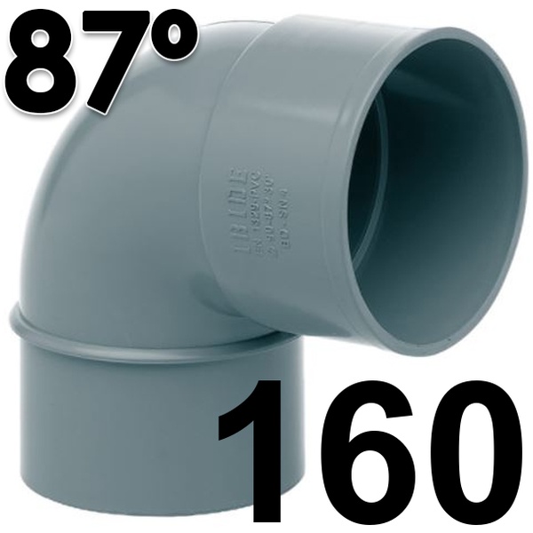 CODO DE PVC PARA ENCOLAR DE 160 87� MACHO HEMBRA GRIS, MH M-H CURVA Recomendado ECNMC para encolar CURBA codos SANITARIOS SANITARIAS (MH) ( MH ) ACCESORIOS PARA M/H 160x87 evacuaciones elbow