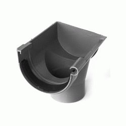 BAJANTE CANAL DE PVC EXTERIOR DERECHA DE 25, SALIDA EXT DCHA DE PLASTICO CANALON canalones Gris