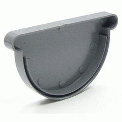 TAPA CANAL PVC UNIVERSAL DE 25, TESTERA DE PLASTICO CANALON canalones Final Gris