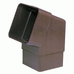 CODO DE 67 PARA TUBO BAJANTE CUADRADO DE 65 mm OMEGA MARRON REF. 41126 JIMTEN, R390 CURVA CURBA JINTEM Jinten Tuberias Jimtem