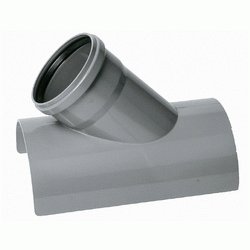 TOMA INJERTO CLIP DE 45 DE 250x160 DE PVC CON JUNTA LABIADA COLOR GRIS REF. 32088 JIMTEN DSCTL, CONEXIONES DE PLASTICO CON JUNTA DE GOMA ingerto JINTEM Jinten  Araa Jimtem Evacuaciones