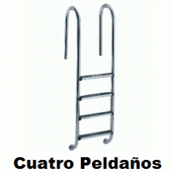 ESCALERA PASAMANOS MURO DE 4 PELDAOS STANDAR DE ACERO INOXIDABLE  PARA PISCINA REF. 05494 FLUIDRA, ASTRAL ESCALONES Recomendado ECNMC AISI304 INOX Descripcin: Escaleras con pasamanos para piscinas enterradas, fabricadas en tubo  43 de acero inoxidable acabado pulido brillante. Peldaos en acero inoxidable y plstico. Su cuidado diseo garantiza seguridad contra todo tipo de deslizamientos o cortes. Suministradas con anclajes de fijacin, previstos para conexin a toma equipotencial. - Modelo LUXE: Pasamanos y peldaos en AISI-316. - Modelo STANDARD: Pasamanos y peldaos en AISI-304 - Modelo PLASTIC: Pasamanos en AISI-304 y peldaos en PP+FV Seguridat Tuberias