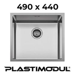 FREGADERO DE ACERO INOXIDABLE BAJO ENCIMERA BERLIN 490 x 440 mm REF. F16712 PLASTIMODUL, MODELO  F16712  fregaderas cubeta SINK KITCHEN STEEL STAINLESS
