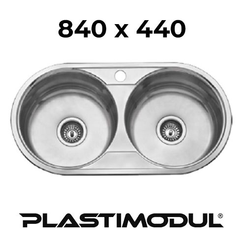 FREGADERO DE ACERO INOXIDABLE ENCASTRABLE REDONDO 840 x 440 mm PARIS REF. F16748 PLASTIMODUL, fregaderas cubeta SINK KITCHEN STEEL STAINLESS 1 SENO UN MODELO F16748