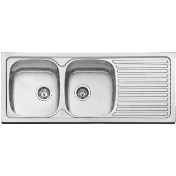Fregadero de acero inoxidable de 1200 x 500 mm PRAGA ref. F16753 PLASTIMODUL, 