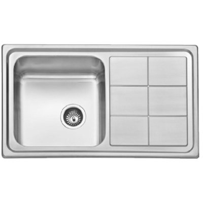 FREGADERO DE ACERO INOXIDABLE ENCASTRABLE 860 x 500 mm MADRID REF. F16720 PLASTIMODUL, 