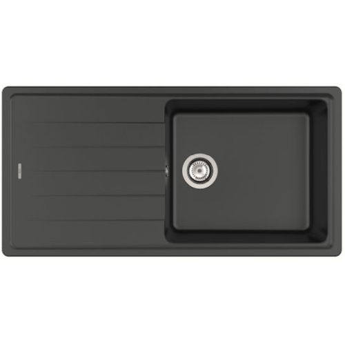 FREGADERO DE QUARZEX REVERSIBLE BERGEN DE UNA CUBETA CON ESCURRIDERA COLOR NEGRO - ROCA A880190940, SENO DE 100 1000 50 42 180 FREGADERA  A880190940 8433290172379