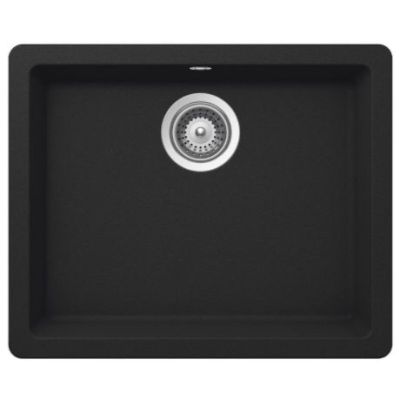 Fregadero QUARZEX de 1 seno RIGA de 550 x 430 x 200mm negro ROCA A880150940, 
