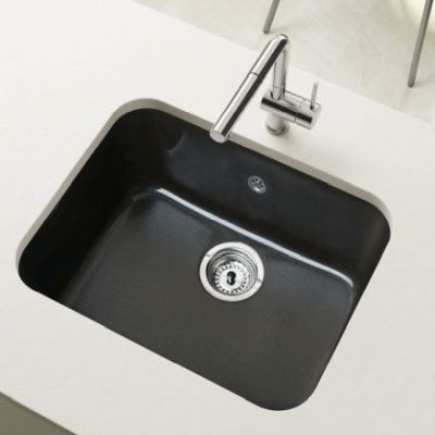 Fregadero sobre encimera AQUILES de 1 cubeta de 553 mm x 449 mm Grantio Negro SYAN, 