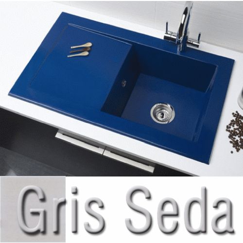 Fregadero sobre encimera ATON de 1 cubeta y escurridera de 855mm x 510  mm Gris Seda SYAN, Fregadera SILACRYL FIBRA silacril sintetico SYAN pica Leroy Merlin leroymerlin bauhaus bauaus bricomart bricodepot leroi bahaus bajaus bricomart alibaba ikea amazon bricor aki bricorama lightinthebox light in the box ebay eachbuyer aliexpress tomtop el corte ingles Amazon Cubetas