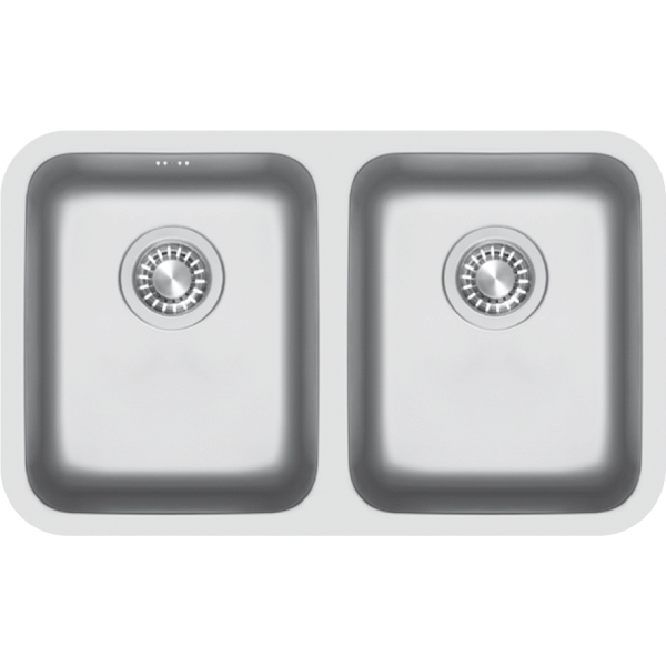 Fregadero de acero inoxidable RELIA 2 senos de 740x450 PYRAMIS 109403030, 