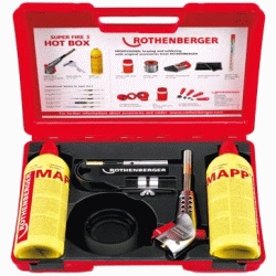 SET ( ESTUCHE ) COMPLETO SUPER FIRE 3 + 2 BOTELLAS MAPP GAS EU REF. 35490 ROTHENBERGER DSCTL, SOPLETE SOLDADOR CONJUNTO EQUIPO SUPEREGO SUPER EGO soplete