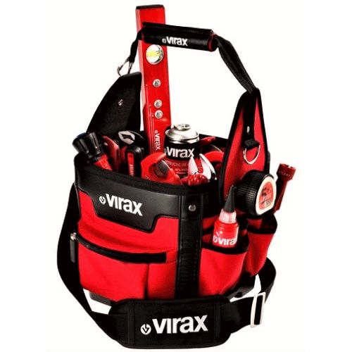 Bolsa saco textil con porta herramienta VIRAX 382655, Herramientas para fontanera fontaneros mucha calidad textil portaherramientas saco abiertas