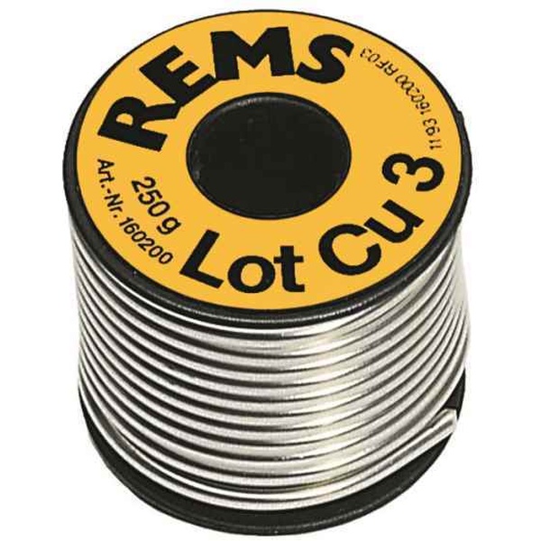 CARRETE DE ESTA�O PLATA LOT CU 3 DE 250 gr ( CONTIENE 3% DE PLATA ) REF. 160200 REMS, ROLLO PARA SOLDAR SOLDADURAS Asta�o