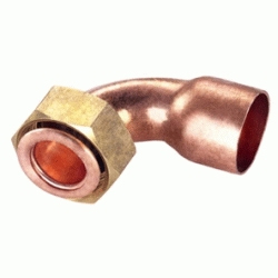 CURVA RACOR LOCO PLANO ROSCA HEMBRA COBRE METAL