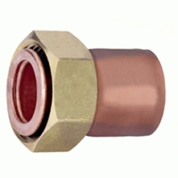 RACOR LOCO PLANO ROSCA HEMBRA COBRE METAL