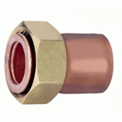 RACOR RECTO DE COBRE SIN PRECINTO ASIENTO PLANO