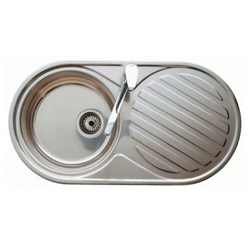 FREGADEROS DE ACERO INOX CIRCULAR DE 1 SENO ESCURRIDERA DERECHA