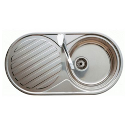 FREGADEROS DE ACERO INOX CIRCULAR DE 1 SENO ESCURRIDERA IZQUIERDA